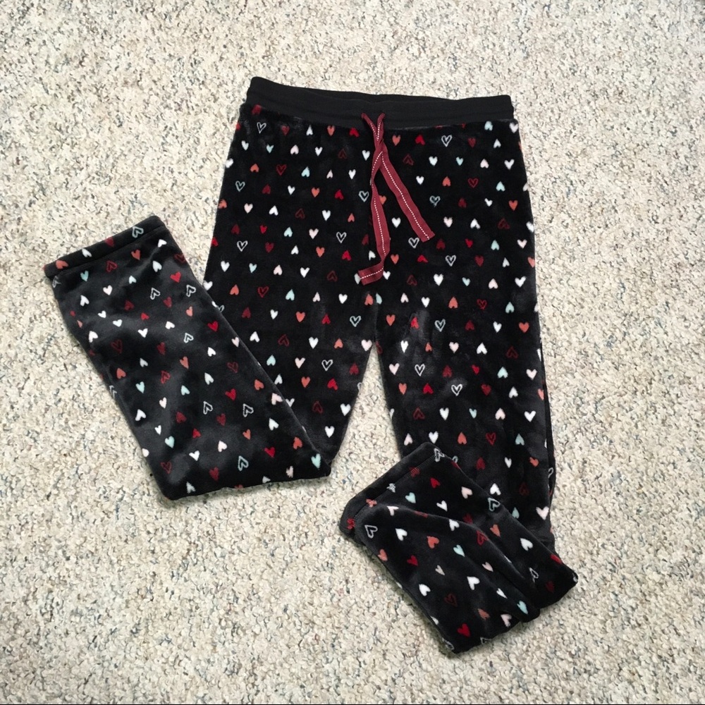 Cozy Plush Sleep Pants with Hearts